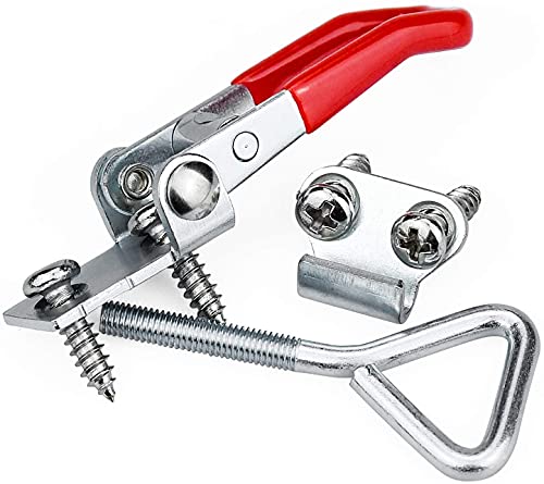 2PC 304 Stainless Steel Adjustable Lever Handle Lock Hasp Cabinet Box Latches Quick Release Toggle Latch Clamp Clasp Toolbox Case Hasp Hardware With Screws (Medium) - size: Medium