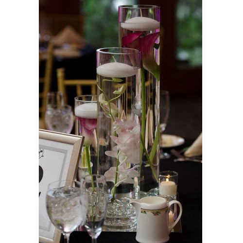 WGVI Quality Thick Weighted Clear Cylinder Glass Vases, 3" W x 12" H, Skinny Bud Vase Narrow Floral Bouquet Flower Arrangements Storage Container Candle Holders Decorative Accents, 1 Piece - size: 3"x12"H