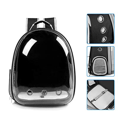 Cat Backpack Carrier, Pet Backpack, Breathable Cat Dog Space Capsule Backpack, Airline-Approved for Small Cats Dogs Birds Bunny Travel Hiking - color: BUBBLE-BK