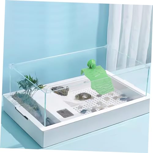 Turtle Basking Platform with Cup Tortoise Resting Terrace for Aquariums Easy Install Climbing Ramp for Reptiles Lightweight and Stable Design for Tanks