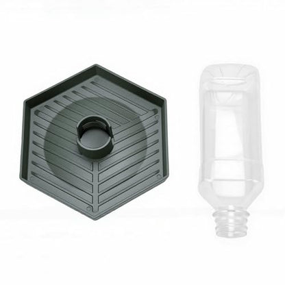 Haofy Reptile Water Bottle 6.3 x 5.9 x 5. inches Turtle Food and Water Bowl Automatic Feeders Waterer Tortoise Dispenser Bottle Feeding Dish for Lizard Chameleon (L) - color: Dark Green