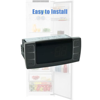Temperature Controller XR06CX-4N1F1 Fit Commercial Refrigerators/Freezer | 120V 50-60Hz Replace for Dixell Programmable Temperature Controller with Temperature Sensing Probe