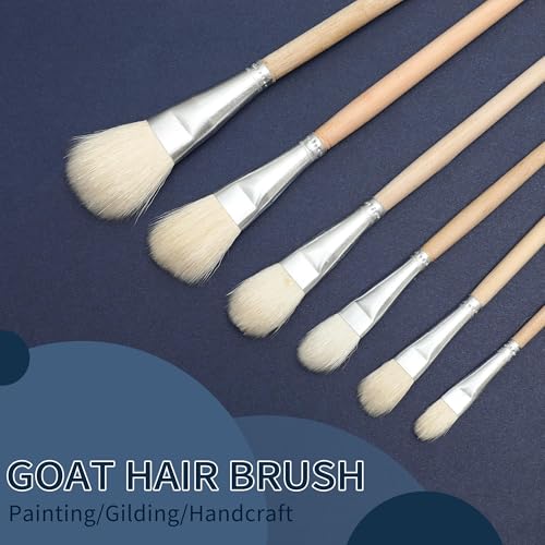 YongBo Gilding Brush Set, Goat Hair Brush, Leaf Sweeper, 6 per Pack - color: 6 Brushes