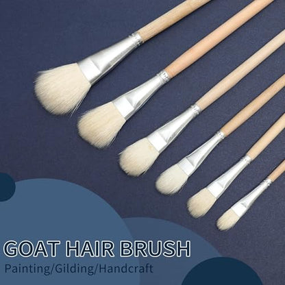 YongBo Gilding Brush Set, Goat Hair Brush, Leaf Sweeper, 6 per Pack - color: 6 Brushes