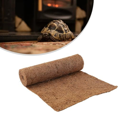 Natural Coconut Fiber Mat 20x100cm Cuttable Reptile Terrarium Liner Breathable Soil Cover for Hanging Baskets Vases Brown