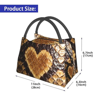 Lunch Bag For Women Men Snake Scales Lunch Tote Bags Insulated Reusable Lunchbox For Work Travel Picnic