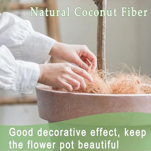 Natural Coconut Husk Silk, Organic Pure Coconut Husk Fiber Orchid Plant Coconut Fiber Substrate Coco Coir Fiber Greenery Covering Coconut Fiber for Pot Plant Carnivorous Plants (0.44 pounds)
