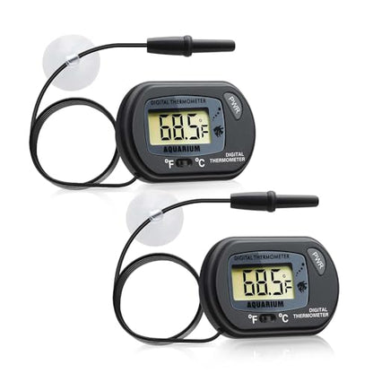 Digital Aquarium Thermometer Fish Tank Thermometer Test with Large LCD Display Fahrenheit/Celsius(℉/℃) for Aquarium Reptile Terrarium Turtle Tank