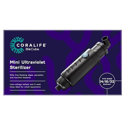 Coralife Aquarium Fish Tank Marine Salt Water Turbo-Twist UV Sterilizer, Mini, For BioCubes