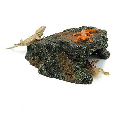 JIHAQUA Reptile Rock Hide Cave Aquarium Habitat Decor Tortoise Hideout | For Lizards, Turtles, Reptiles, Amphibians, Fish