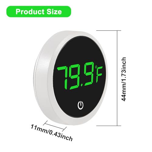 2PACK LED Aquarium Thermometer - 5S Refresh Speed Touch Screen Fish Tank & Terrarium Water Temperature Test Digital Thermometer - color: Round-White 2PCS