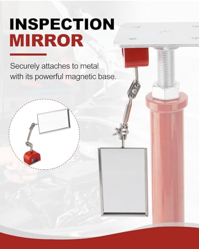 Inspection Welding Mirrors with Magnetic Base Adjustable Arm Machine Tool | for Auto Mechanics Machinists Craftsmen Technicians Use in Confined Spaces
