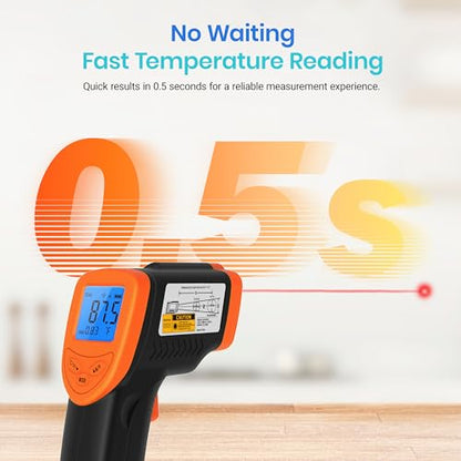 Etekcity Infrared Thermometer Laser Temperature Gun 774, Orange | Cooking, Pizza Oven, Griddle, BBQ, Meat, HVAC, Engine, Adjustable Emissivity, MAX Display, Surface Measurement - color: Orange, style: Classic