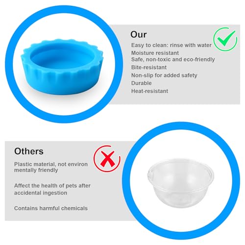 6 Pcs Crested Gecko Food and Water Bowl with 1 Spoon, Reptile Feeding Cups for Lizards, Isopods & Small Pets, Easy-Clean Silicone Set