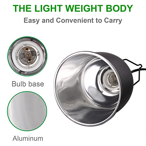 Aiicioo Reptile Light Fixture - Deep Light Dome 5.5Inch UVB Reptile Heat Lamp Reptile Light Fixture Max 100W Tortoise Leopard Gecko Snake Bearded Dragon - size: 5.5Inch Reptile Light Fixture