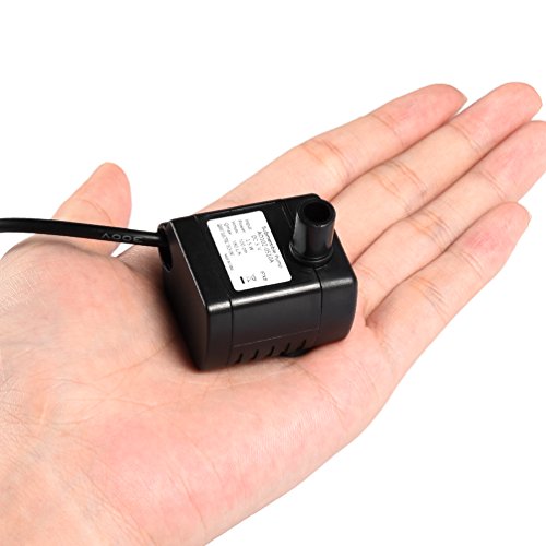 LEDGLE Mini USB Fountain Pump Compact Submersible Pumps Efficient 5V Water Pump for Small Pond, Fish Tank, Long Cord, 180L/H, Black - style: 180L/H