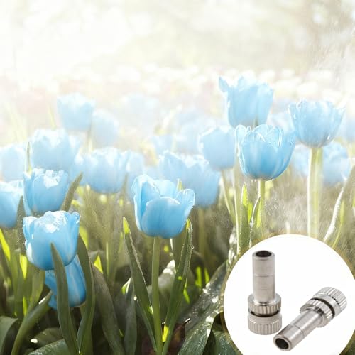 20PCS Misting Nozzles, Silver 6mm Misting Nozzles for Gardens, Landscaping, Setting up Greenhouse Watering Systems, Reptile Misting Systems, Home Irrigation Systems, Outdoor Cooling Systems - size: 20PCS