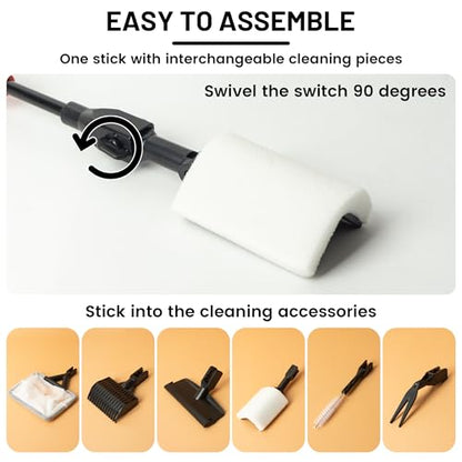 Aquarium Glass Cleaner, 7 in 1 Algae Remover for Fish Tank, Aquarium Cleaning Kit with Long Handle, Aquarium Net, Algae Scraper, Sponge Brush