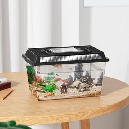 Reptile Keeper - 23x13x15.5cm Cric Ket Cage, Outdoor Container, Reptile Feeding Box Lizard Tarantula | Portable Habitat Feeding Box with Handle Tank Carrier for Pet, Gecko Frog