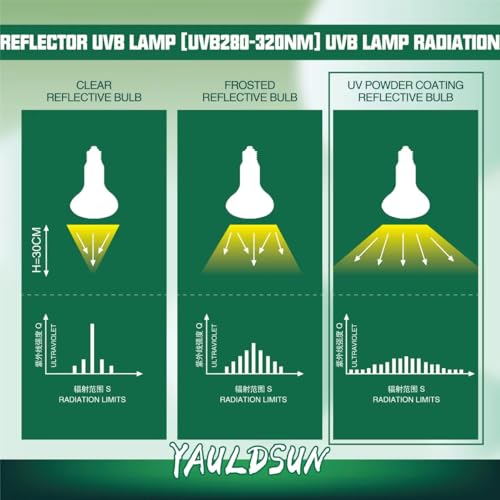 160W UVB UVA Reptile Basking Heat Light Bulbs UV Sun Lamp for Bearded Dragon Lizard Tortoise Turtle Amphibian 1 Pack