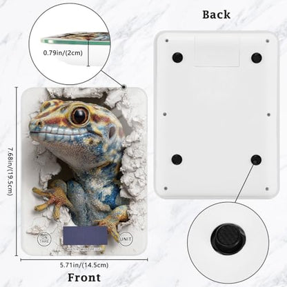 Geckoes Reptile 3D Wall LCD Display Small Food Scales for Kitchen 11lb/0 18oz 5kg/5g (Scenario) Small Scales Digital gram and oz with 4 Unit for Espresso Espresso pesa para alimentos