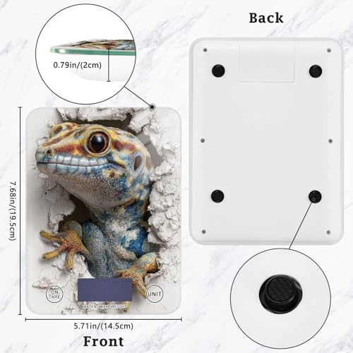 Geckoes Reptile 3D Wall LCD Display Small Food Scales for Kitchen 11lb/0 18oz 5kg/5g (Scenario) Small Scales Digital gram and oz with 4 Unit for Espresso Espresso pesa para alimentos