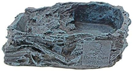 RUIAN Reptile Feeding Bowl Dish Bearded Dragon Food Water Terrarium Dish for Lizards, Geckos, Snakes, Tortoises, Chameleons(Large) - color: Deep blue