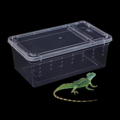 Reptile Feeding Box,Transparent Terrarium Habitat Cage Breeding Box Hatching Container for Gecko Animal Cricket Lizard, Style D - size: Style D