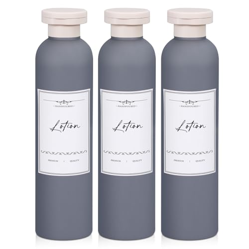 Travel Shampoo Bottle, Empty Plastic Squeeze Bottles 8.8oz with Flip Cap, Lotion Container for Toiletries Travel Size Shampoo and Conditioner - color: Gray