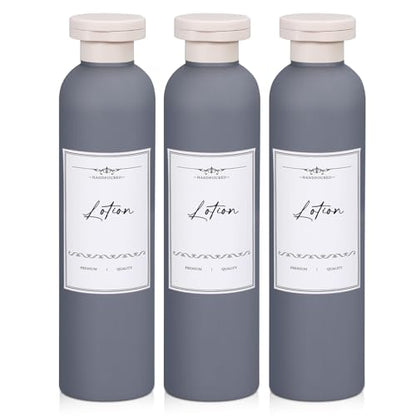 Travel Shampoo Bottle, Empty Plastic Squeeze Bottles 8.8oz with Flip Cap, Lotion Container for Toiletries Travel Size Shampoo and Conditioner - color: Gray