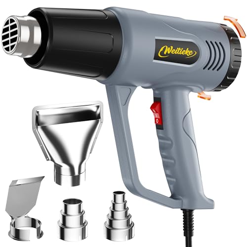 Heat Gun 122℉~1202℉ Dual Temperature Control Pistola De Calor with 4 Nozzles Kit Overload Protection Hot Air Gun For Crafting,Shrink Wrapping, Stripping Paint,5Ft Power Cord (V-F3000W)