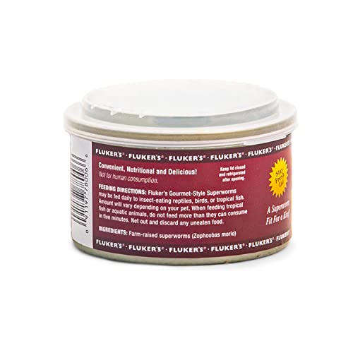 Fluker's Gourmet Canned Food for Reptiles, Fish, Birds and Small Animals, Super Worms, 1.2 oz - size: 1.2 Ounce (Pack of 1), style: Superworms