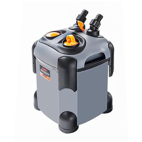 SUNWEN Aquarium External Ultra-Quiet Canister Filter, Fish Tank Water Circulation Filter with Filter Media 171/225/266/317/397GPH - size: SF-650F-171GPH