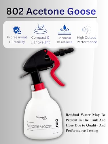 Sprayers Plus 802 Professional Acetone Sprayer, Heavy Duty Chemical Resistant, 316 Stainless Steel Spring, 25 ft Long Reach for Acetone Vinegar Cleaning,1.44 litres - color: 802 Acetone