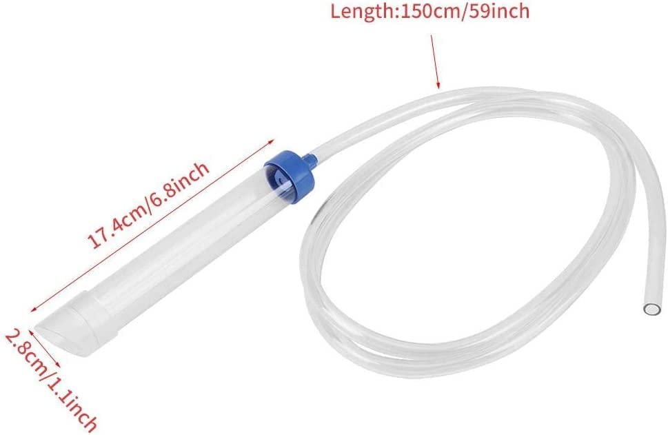 Manual Water Changer Gravel Cleaner Water Filter Syphon Tube Fluids Transfer Tool PVC Sand Vacuum Pump Fish Tank Tool (Small(Fit for: About 30L Small Fish Tank))