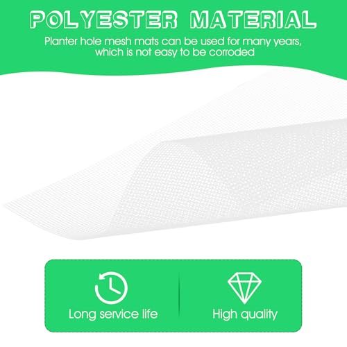 Ouligay 10pcs 11.8 X 7.8inch Flower Pot Hole Mesh Pad, Plastic Mesh Sheet, Keep Soil from Flowing Away,Bonsai DIY Drainage Netting Pot Bottom Grid Mat, White - color: White