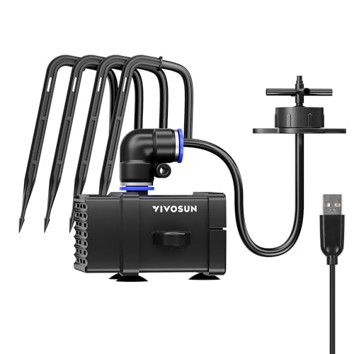 VIVOSUN FlexFeed Drip Irrigation Kit, 4W Automatic Irrigation System | 4 Drip Emitters, App-Controllable for VGrow Smart Grow Box - style: Drip Irrigation Kit Only for Vgrow