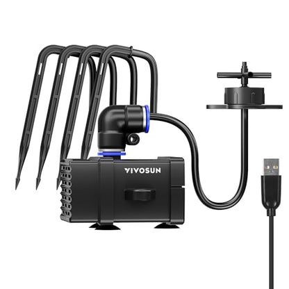 VIVOSUN FlexFeed Drip Irrigation Kit, 4W Automatic Irrigation System | 4 Drip Emitters, App-Controllable for VGrow Smart Grow Box - style: Drip Irrigation Kit Only for Vgrow