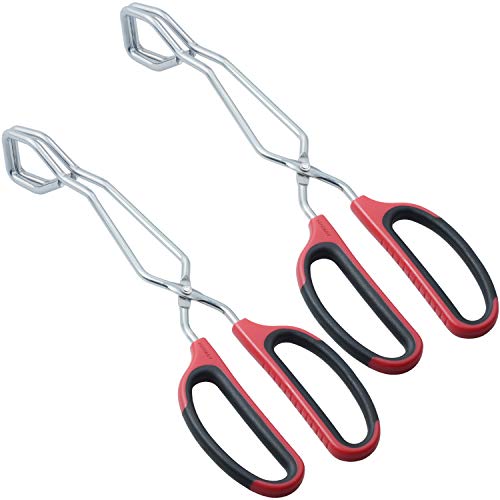 HINMAY Stainless Steel Scissor Tongs 11" Grilling Tongs, Set of 2 - size: 11-Inch