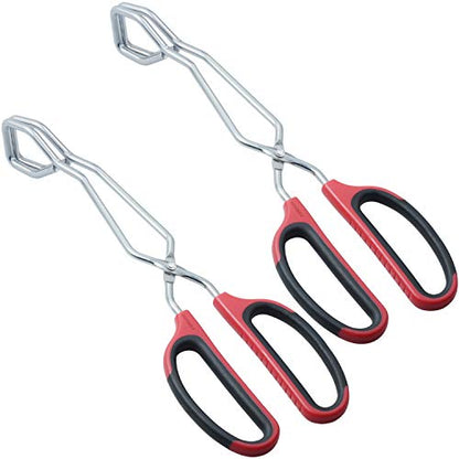 HINMAY Stainless Steel Scissor Tongs 11" Grilling Tongs, Set of 2 - size: 11-Inch