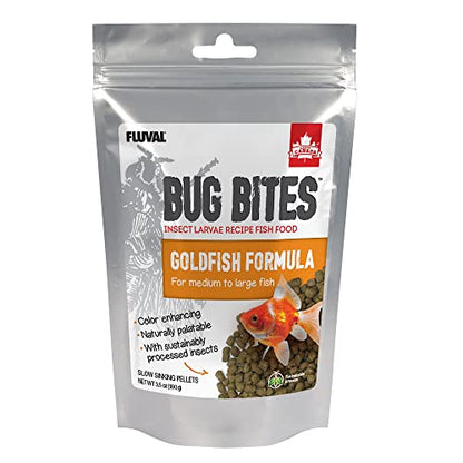 Fluval Bug Bites Goldfish Fish Food, Pellets for Medium to Large Sized Fish, 3.53 oz, A6584 | Pellets for Medium to Large Sized Fish - size: 3.5 Ounce (Pack of 1)