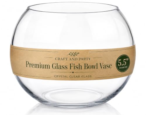 Glass Bubble Bowl, 4.5" Height x 6" Width Glass Fish Bowl Vase, Bubble Bowl vase for Terrarium, Flower vase Centerpiece - size: Bubble Bowl : 4.5" Height x 5.9" Width