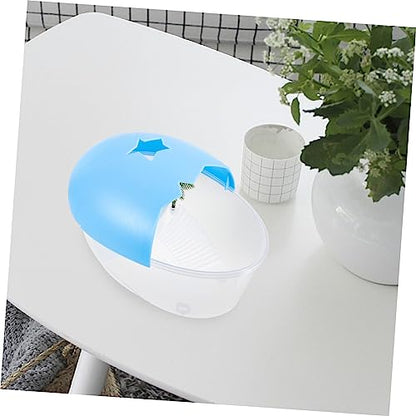 DOITOOL Practical Plastic Turtle Tank with Ramp and Sunbathing Platform Reusable Tortoise Breeding Box Aquarium for Safe Turtle Habitat and Easy Cleaning