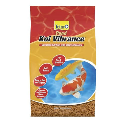 Tetra Pond Koi Vibrance Soft Sticks, Floating Pond Fish Food, 5.18 lbs | Daily Diet for Koi Fish and Ornamental Goldfish, Feed When Water is Above 50 Degrees, Highly Digestible, Clean & Clear Water - size: 5.18 Pound (Pack of 1)