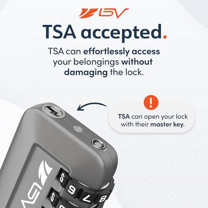 TSA Accepted Luggage Travel Lock, Set-Your-Own Combination Lock for School Gym Locker, Luggage Suitcase Baggage Locks, Filing Cabinets, Toolbox, Case (Slate Gray, 1 Pack) - color: Slate Gray 1-Pack