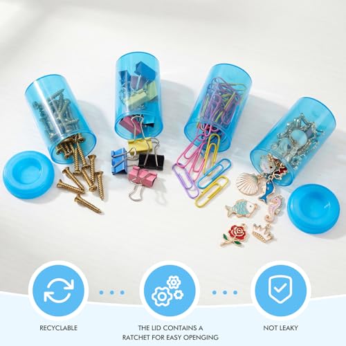 Jovitec 100 Pcs Plastic Film Canister Holder 35 mm Empty Camera Reel Containers Storage Containers Case with Lids for Small Accessories Fish Hook Film Beads(Blue) - color: Blue