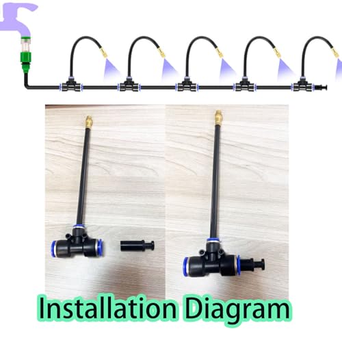 Automatic Greenhouse Drip Irrigation Kit – 20 Brass 360° Adjustable Nozzles, 65FT 1/2" Tubing & Misting System – Easy Setup & Water Saving for Hydroponics, Raised Beds, Flower Gardens & Outdoor Plants
