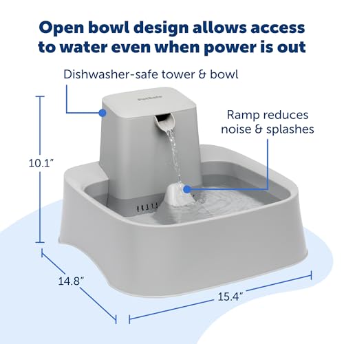 PetSafe Oasys 2 Gallon Pet Fountain | Adjustable Water Flow, Whisker-Friendly Tray, Dishwasher-Safe, Replaceable Carbon & Foam Filters Included - size: 2 Gallon