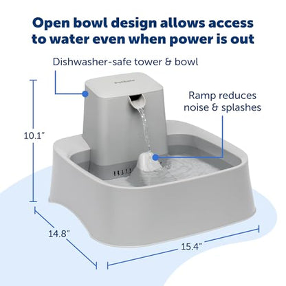 PetSafe Oasys 2 Gallon Pet Fountain | Adjustable Water Flow, Whisker-Friendly Tray, Dishwasher-Safe, Replaceable Carbon & Foam Filters Included - size: 2 Gallon
