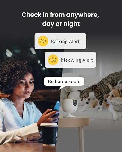 Furbo Mini Pet Camera [No Monthly Fee] | 130° Wide View, Barking/Meowing Alerts, 2-Way Audio, Night Vision, Mountable Design, Pet Monitoring, No AI Alerts or Rotation - style: Mini Camera